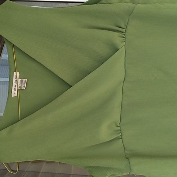 Notations Tops - Vintage, Olive shirt, 100% Polyester, by Notations